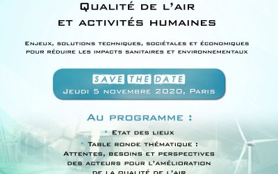 05/11/20 : Journée Thématique – Qualité de l’Air et Activité Humaine